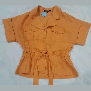 ELLEN TRACY PEACH BLOUSE WOMEN'S SHIRT Size 8
